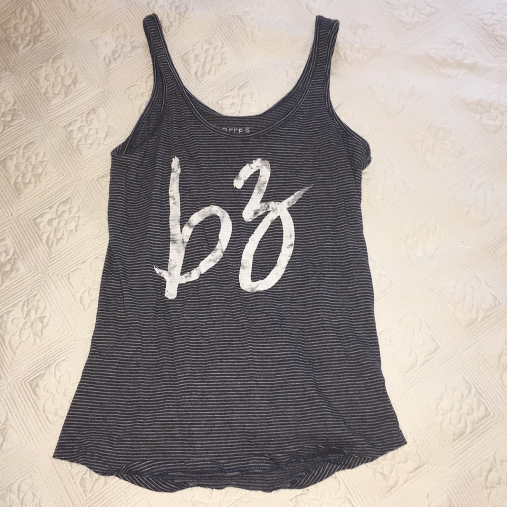 Barre3 navy blue stripe tank top size small